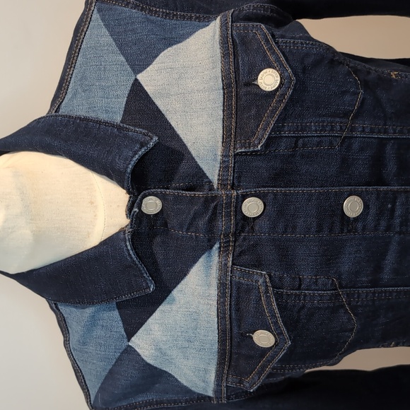 Mavi Jeans Denim Jean Jacket Geometric - Picture 2 of 8